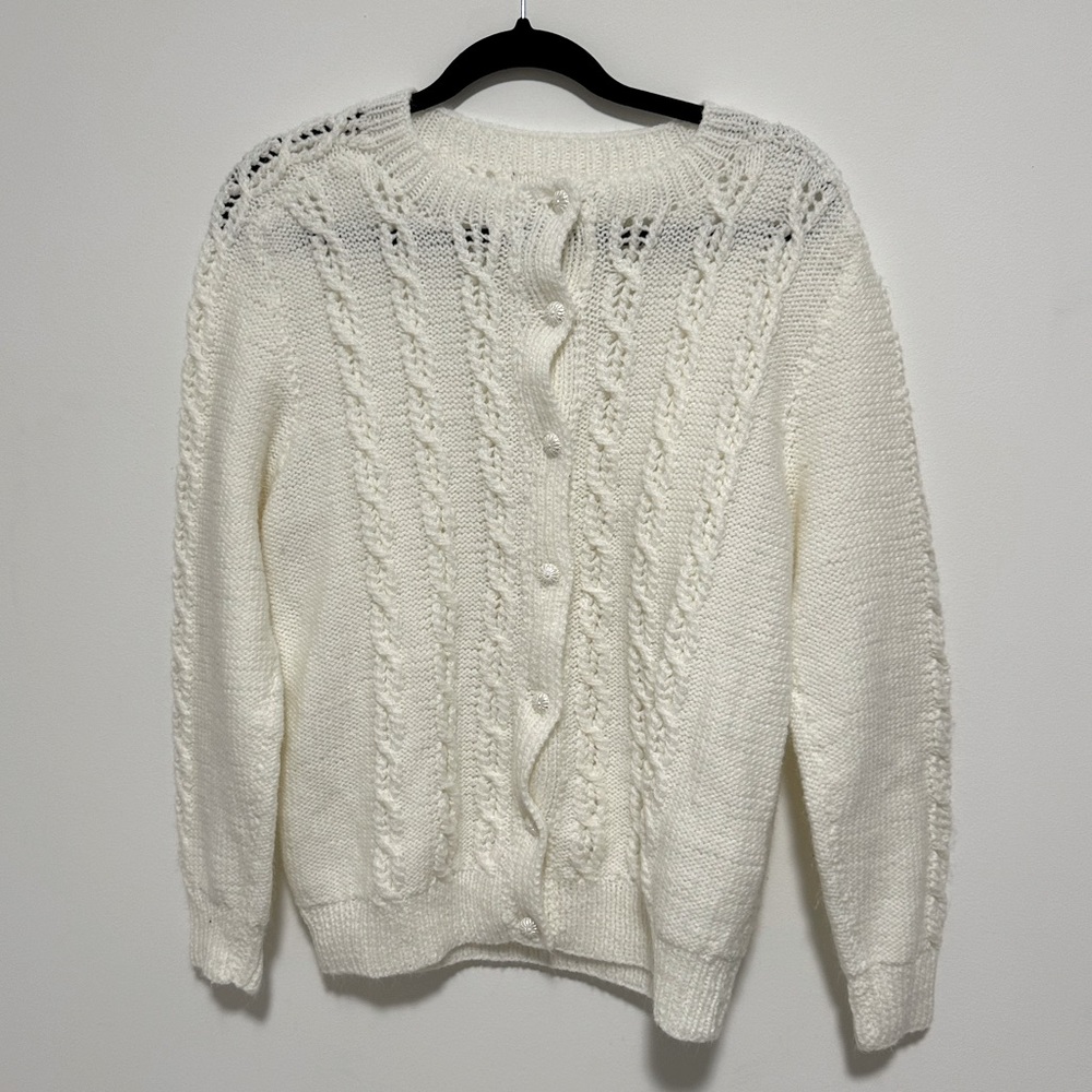 White Knit Cardigan | M